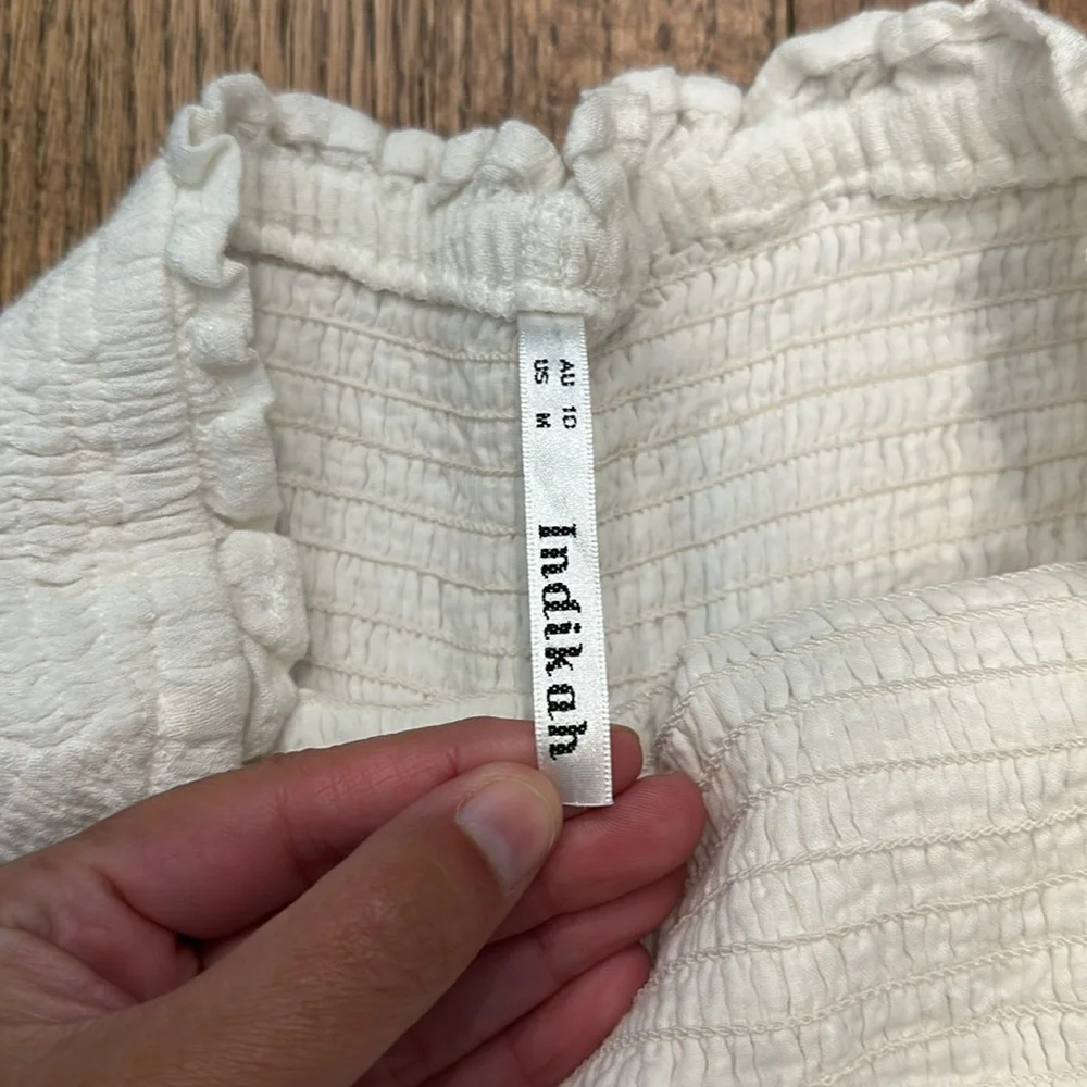 White strapless romper with tie waist - Picture 4 of 6